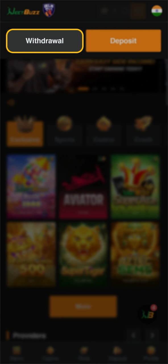 Open withdrawal page to get your JetBuzz winnings out.