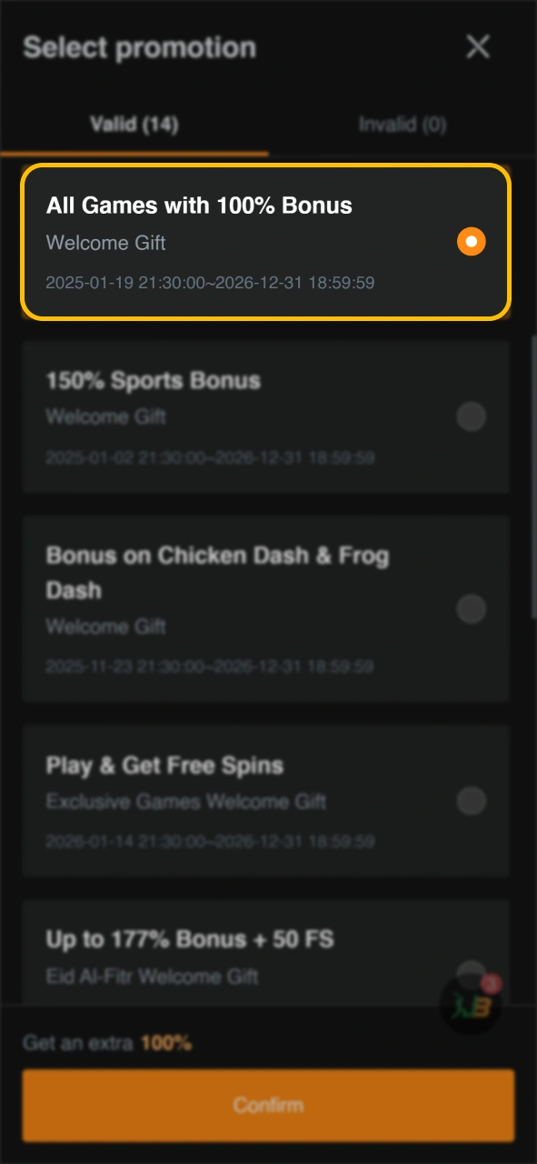 Select your welcome bonus from JeetBuzz.